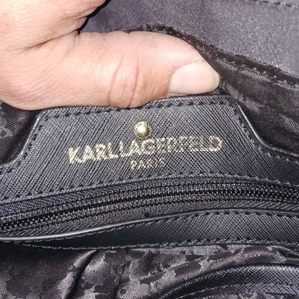 Karl Lagerfeld black nylon crossbody/shoulder bag. - Picture 8 of 13